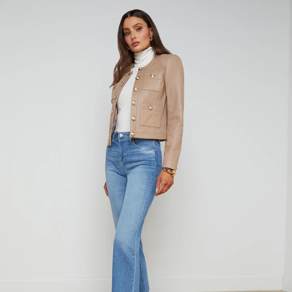 L’Agence Jayde Leather Jacket (Dark Cappuccino) NWT Size 8